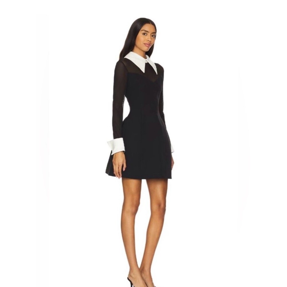 New Bronx and Banco Wednesday Long-Sleeve White Collar Minidress - Picture 4 of 16